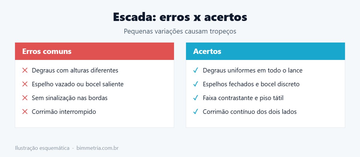 Erros comuns em escada acessível