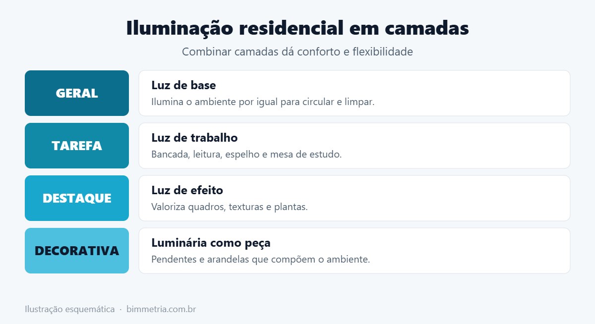 Camadas da iluminação residencial