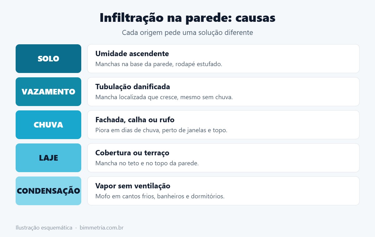 Principais causas de infiltração na parede