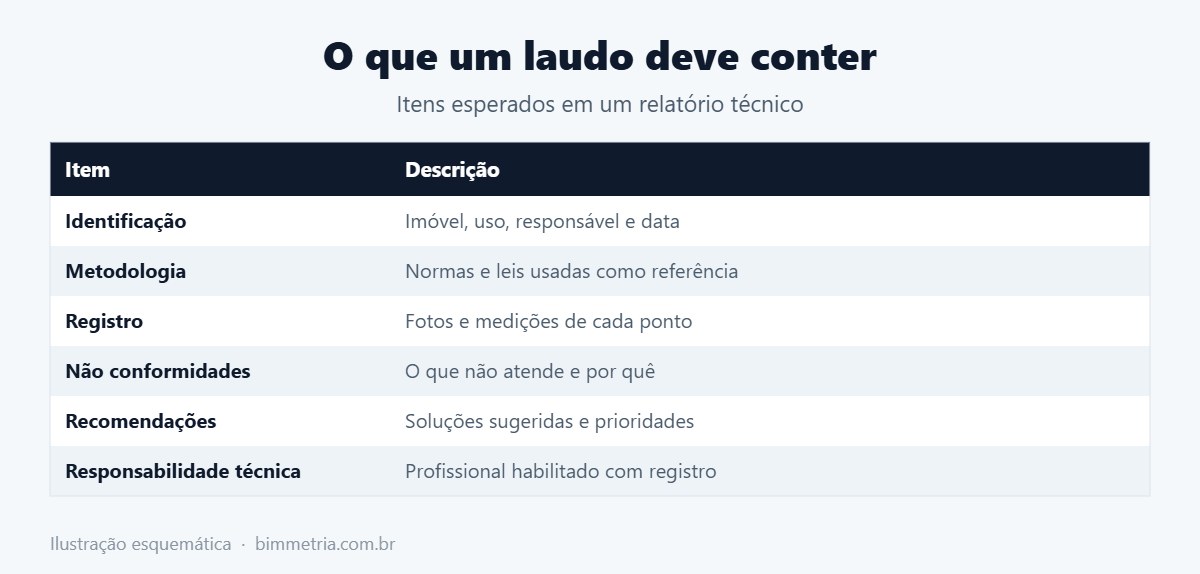 O que deve conter um laudo de acessibilidade