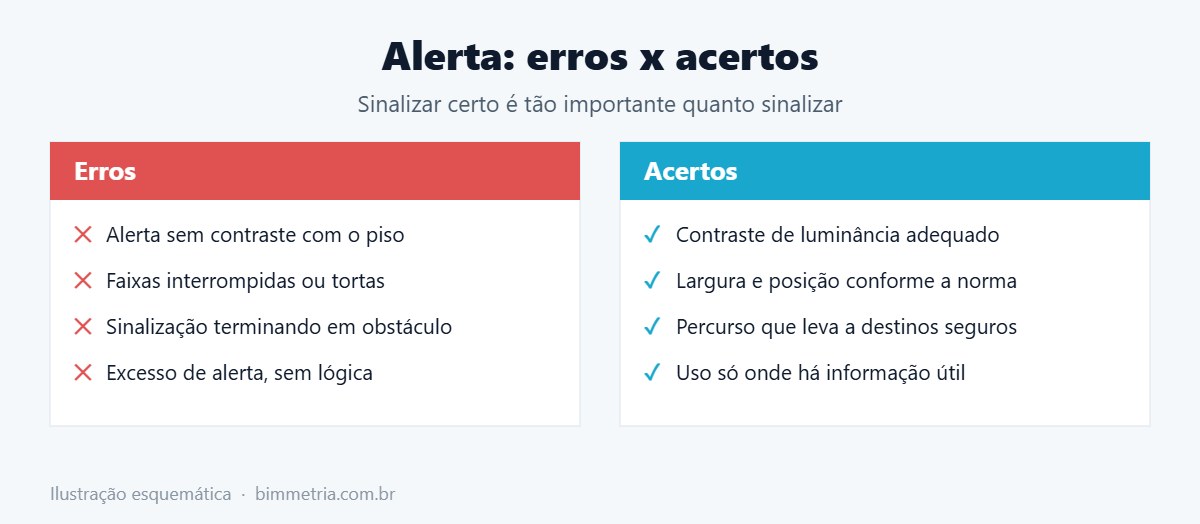 Erros comuns com piso tátil de alerta