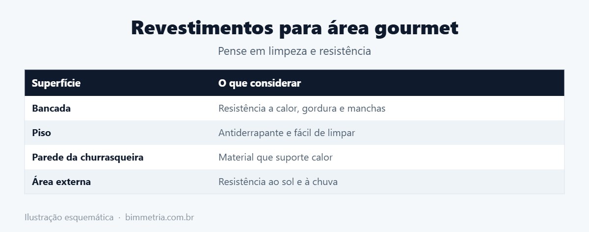 Revestimentos para área gourmet