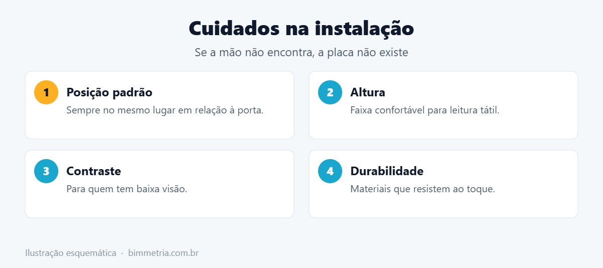 Cuidados na instalação da sinalização em braille