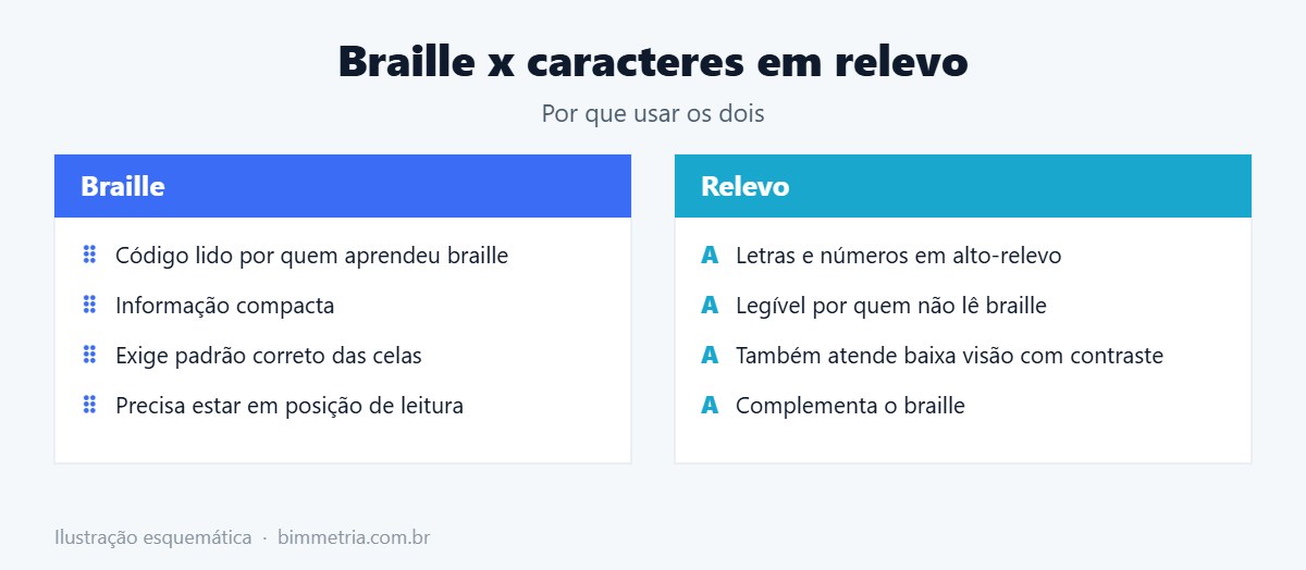 Braille e relevo na sinalização