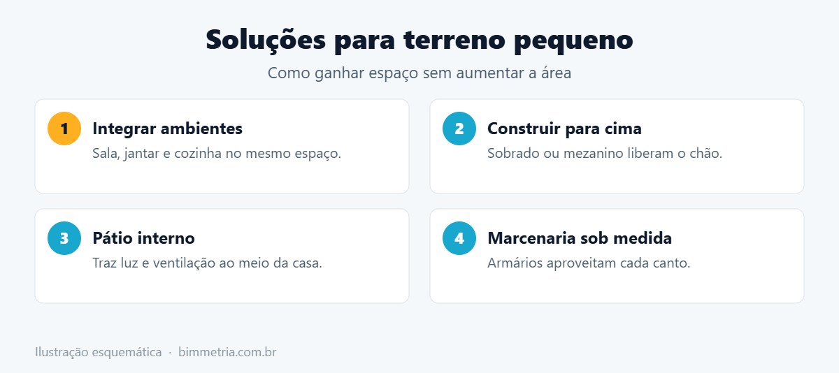 Soluções de projeto para casa em terreno pequeno