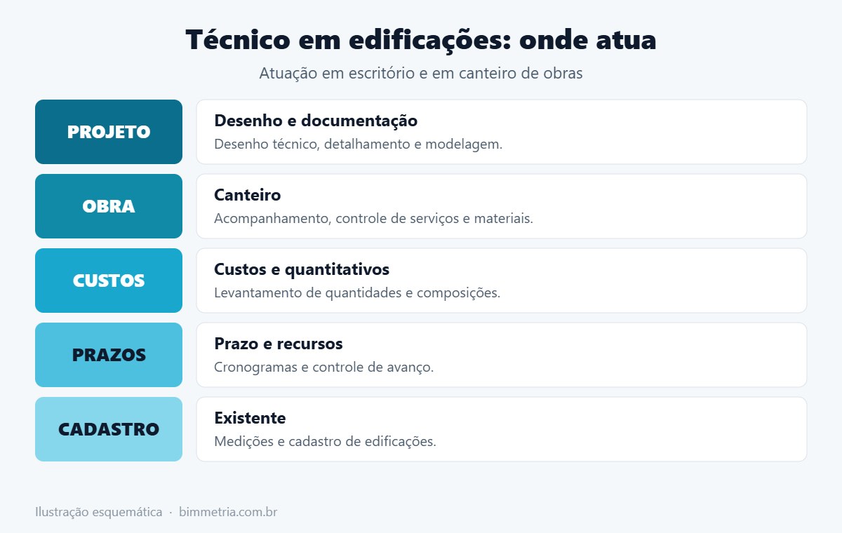Áreas de atuação do técnico em edificações