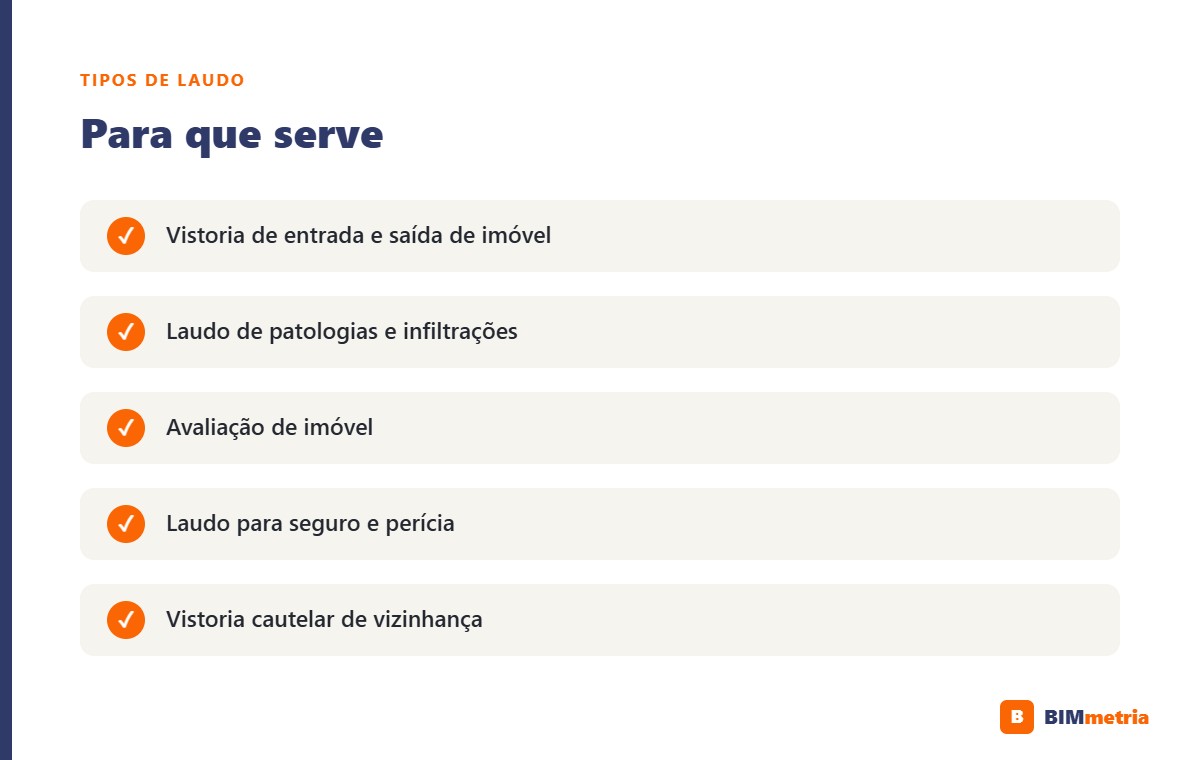 Tipos de laudo e vistoria técnica em Mogi das Cruzes